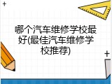 哪个汽车维修学校最好(最佳汽车维修学校推荐)