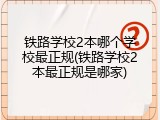铁路学校2本哪个学校最正规(铁路学校2本最正规是哪家)