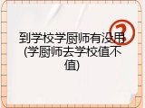 到学校学厨师有没用(学厨师去学校值不值)