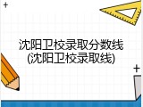 沈阳卫校录取分数线(沈阳卫校录取线)