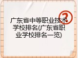 广东省中等职业技术学校排名(广东省职业学校排名一览)