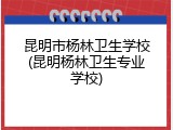 昆明市杨林卫生学校(昆明杨林卫生专业学校)
