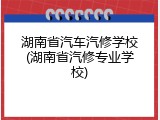 湖南省汽车汽修学校(湖南省汽修专业学校)