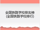 全国铁路学校排名榜(全国铁路学校排行)