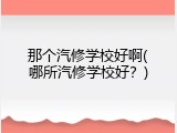 那个汽修学校好啊(哪所汽修学校好？)