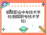 铜陵职业中专技术学校(铜陵职专技术学校)