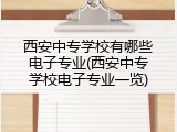 西安中专学校有哪些电子专业(西安中专学校电子专业一览)
