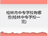 桂林市中专学校有哪些(桂林中专学校一览)