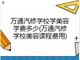 万通汽修学校学美容学费多少(万通汽修学校美容课程费用)
