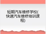 短期汽车维修学校(快速汽车维修培训课程)