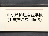 山东省护理专业学校(山东护理专业院校)