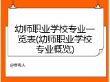幼师职业学校专业一览表(幼师职业学校专业概览)