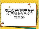 哪里有学四川中专学校(四川中专学校位置查询)