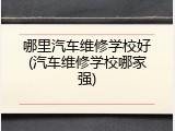 哪里汽车维修学校好(汽车维修学校哪家强)