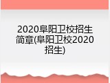 2020阜阳卫校招生简章(阜阳卫校2020招生)