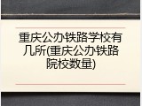重庆公办铁路学校有几所(重庆公办铁路院校数量)