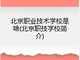 北京职业技术学校是啥(北京职技学校简介)