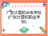 广东计算机中专学校(广东计算机职业学校)