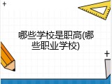 哪些学校是职高(哪些职业学校)