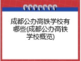 成都公办高铁学校有哪些(成都公办高铁学校概览)