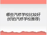 哪些汽修学校比较好(好的汽修学校推荐)
