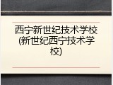 西宁新世纪技术学校(新世纪西宁技术学校)