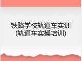 铁路学校轨道车实训(轨道车实操培训)
