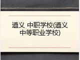 遵义 中职学校(遵义中等职业学校)