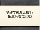 护理学校怎么招生(招生策略与流程)
