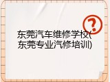 东莞汽车维修学校(东莞专业汽修培训)