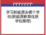 学习新能源去哪个学校(新能源教育优质学校推荐)