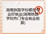 湖南铁路学校哪些专业好就业(湖南铁路学校热门专业就业前景)