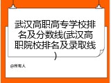 武汉高职高专学校排名及分数线(武汉高职院校排名及录取线)
