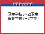 卫生学校3+2(卫生职业学校3+2学制)