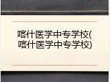 喀什医学中专学校(喀什医学中专学校)