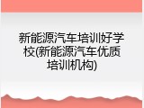 新能源汽车培训好学校(新能源汽车优质培训机构)