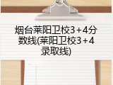 烟台莱阳卫校3+4分数线(莱阳卫校3+4录取线)
