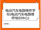 电动汽车电路维修学校(电动汽车电路维修培训中心)