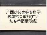 广西幼师高等专科学校单招录取线(广西幼专单招录取线)