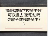 衡阳幼师学校多少分可以进去(衡阳幼师录取分数线是多少？)