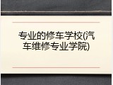 专业的修车学校(汽车维修专业学院)