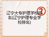 辽宁大专护理学校排名(辽宁护理专业学校排名)