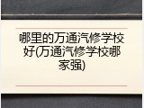 哪里的万通汽修学校好(万通汽修学校哪家强)
