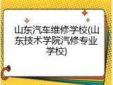 山东汽车维修学校(山东技术学院汽修专业学校)