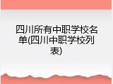 四川所有中职学校名单(四川中职学校列表)