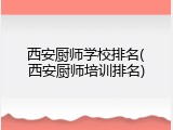 西安厨师学校排名(西安厨师培训排名)