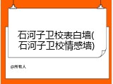 石河子卫校表白墙(石河子卫校情感墙)