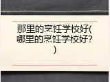 那里的烹饪学校好(哪里的烹饪学校好？)