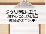 公办幼师退休工资一般多少(公办幼儿园教师退休金水平)