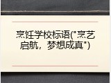 烹饪学校标语("烹艺启航，梦想成真")